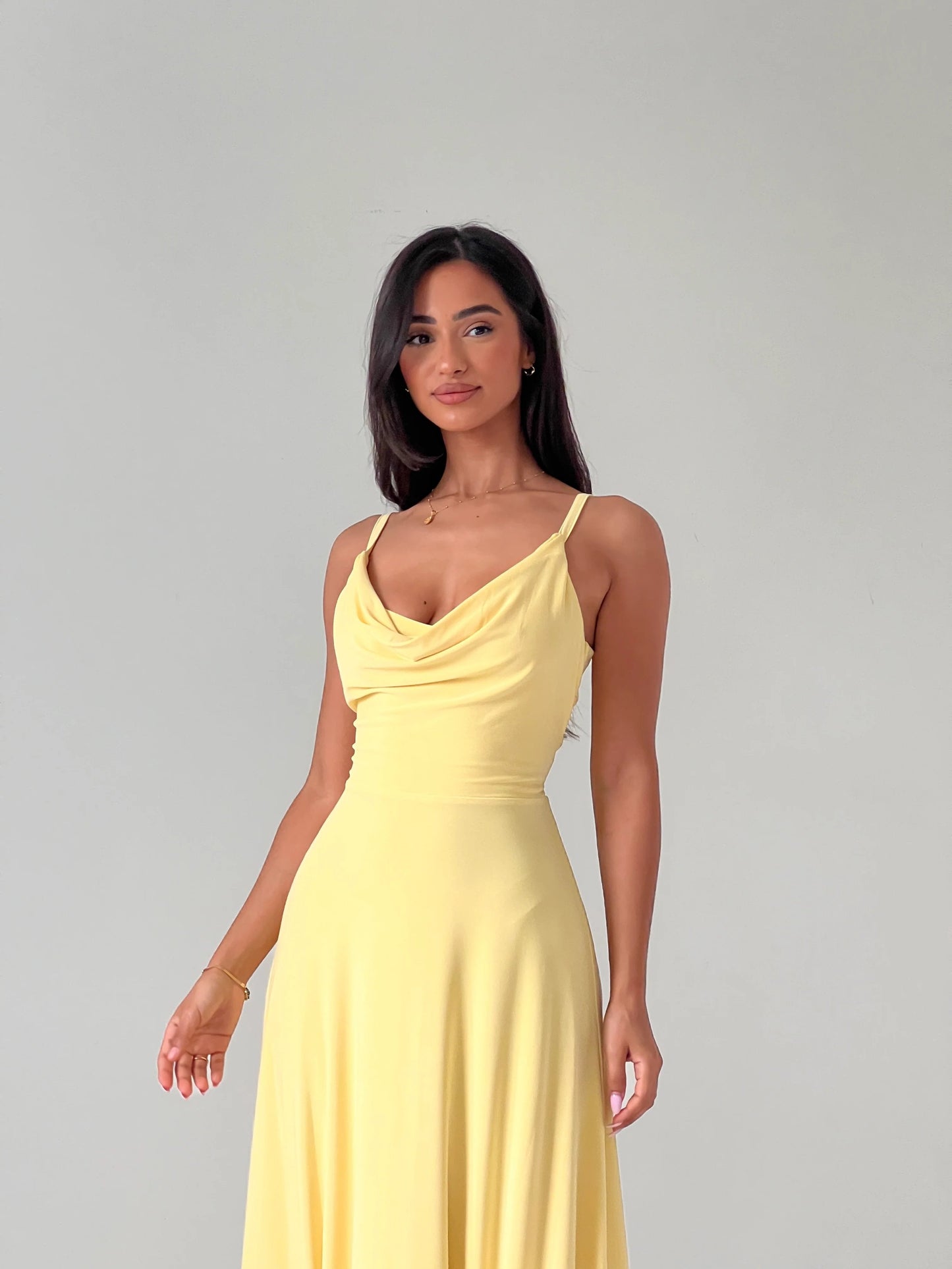 Lulah Draped Maxi Kjole med Integreret BH