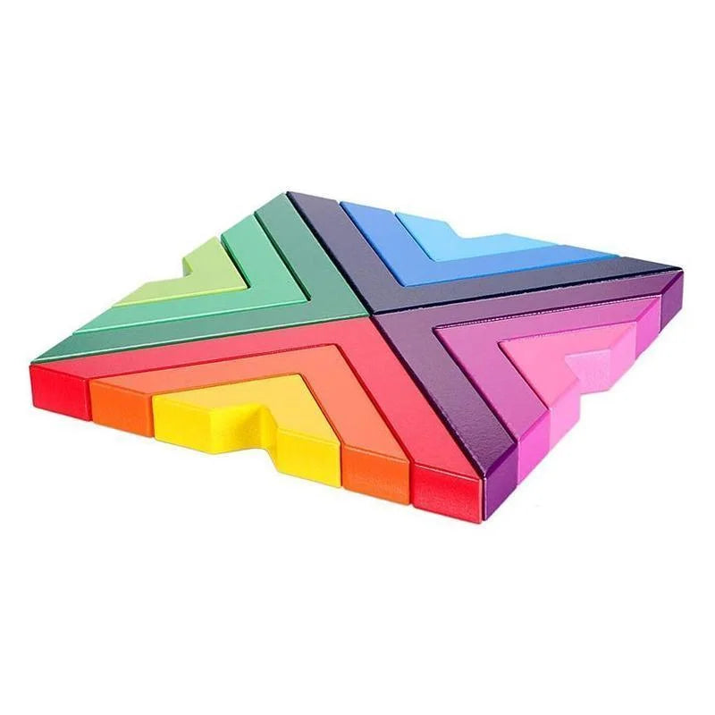 RainbowBlocks - Houten Regenboog Stapelspel voor Kinderen