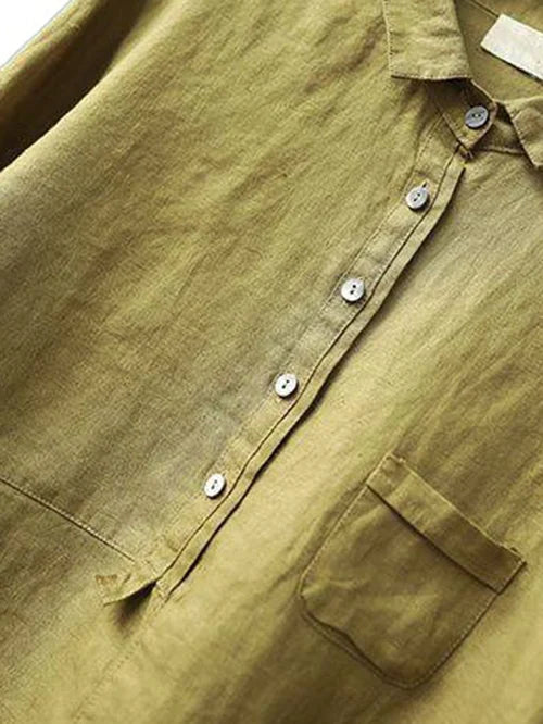 Winona – Long Sleeve Shirt with Front Pocket and Buttons