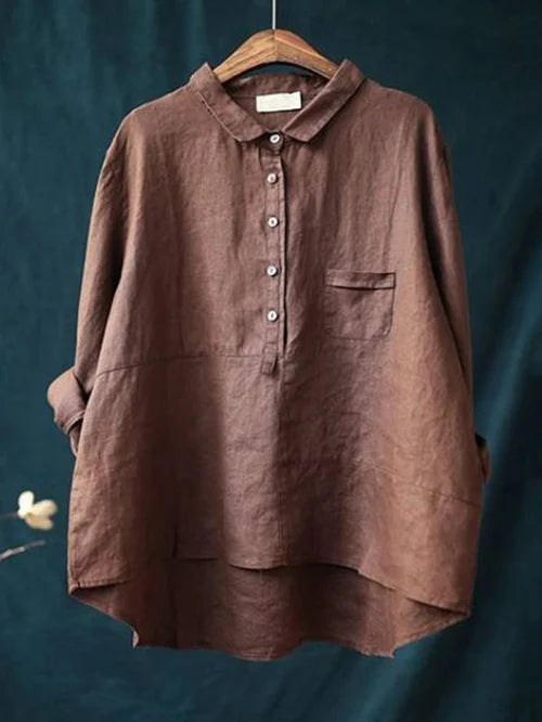 Winona – Long Sleeve Shirt with Front Pocket and Buttons