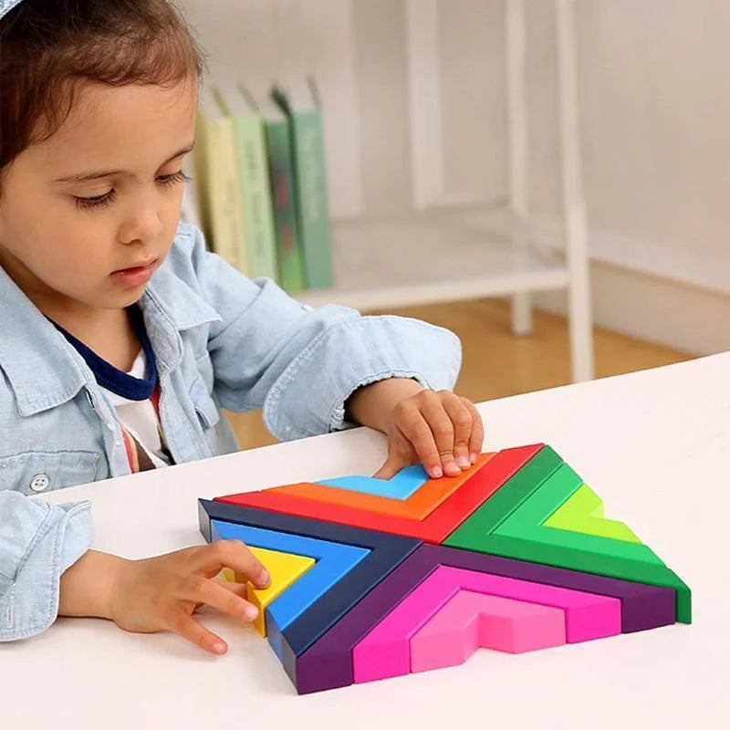 RainbowBlocks - Houten Regenboog Stapelspel voor Kinderen
