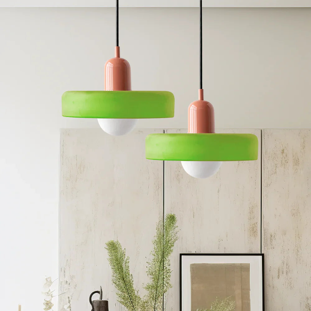 Bauhaus Pendant Light Made of Coloured Glass