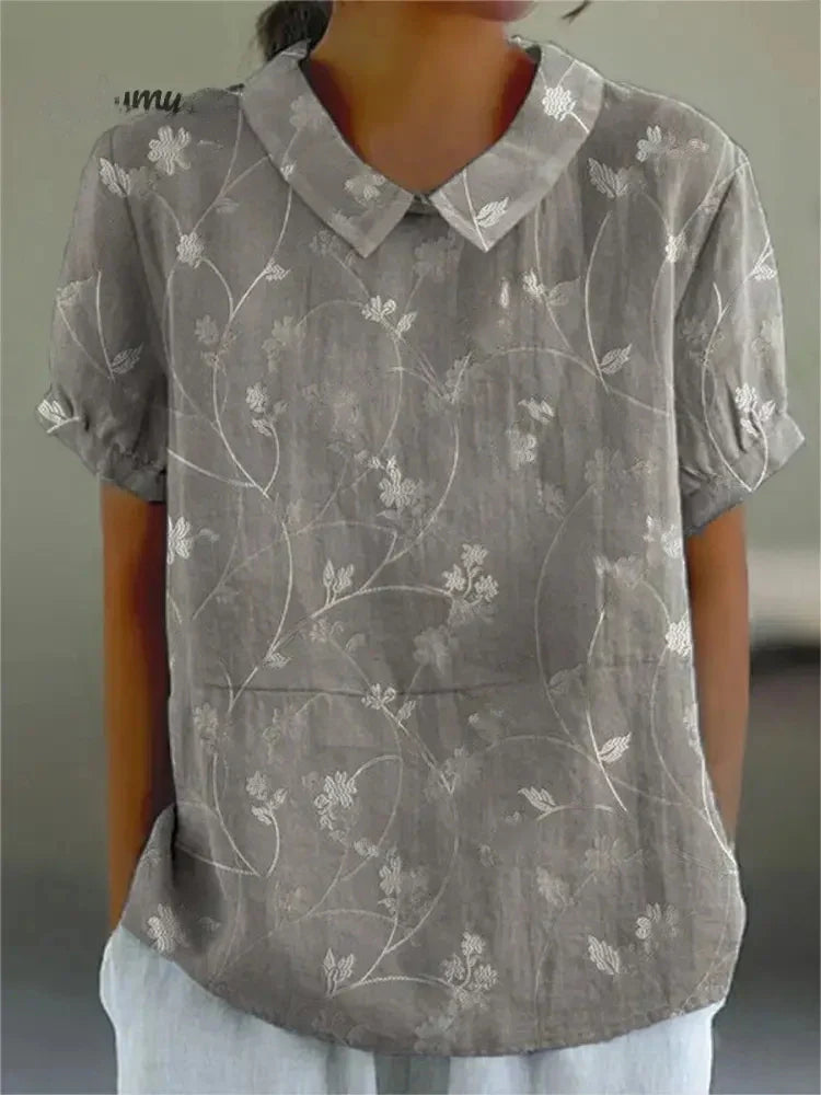 Susie™ - Blouse en Coton et Lin avec Imprimé Floral