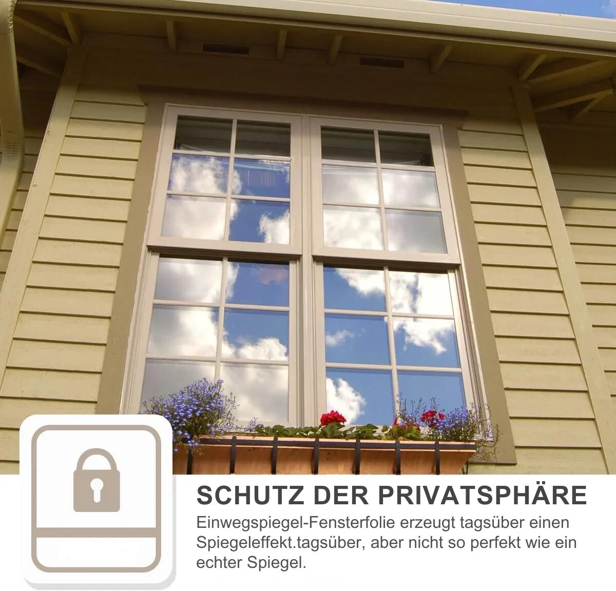 CrystalCover™ - Datenschutz, Sonnenschutz, UV-reflektierende Fensterfolie