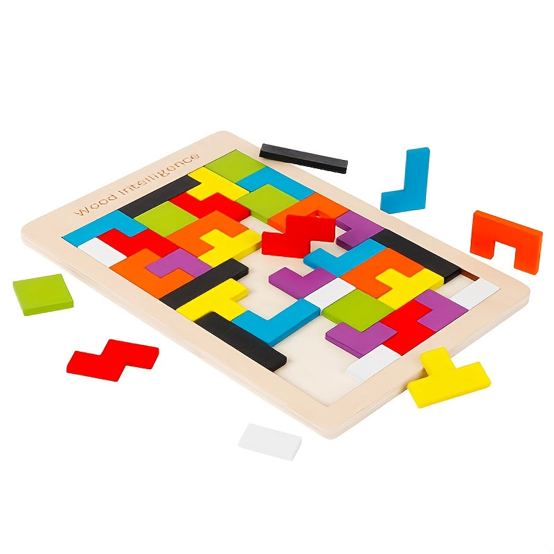 TangramIQ - Wooden 3D Brain Teaser for Children Educational Montessori Toy