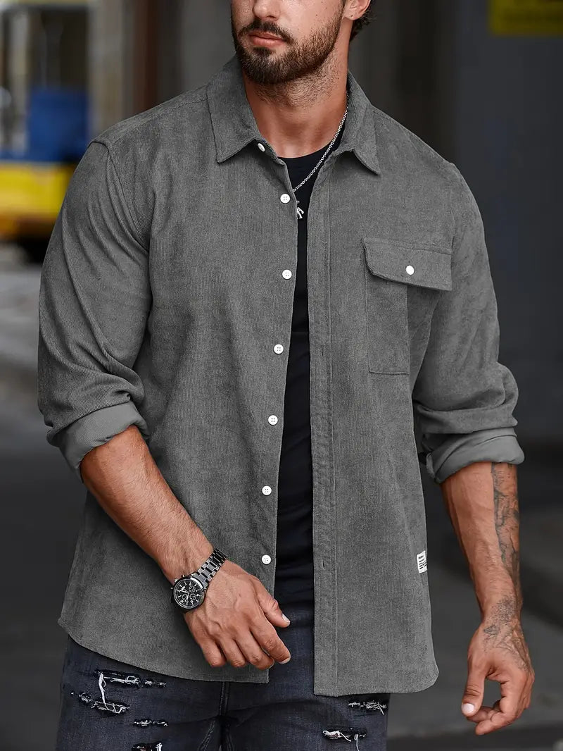 Baugulf™ - Stylish Long Sleeve Shirt with Button Placket
