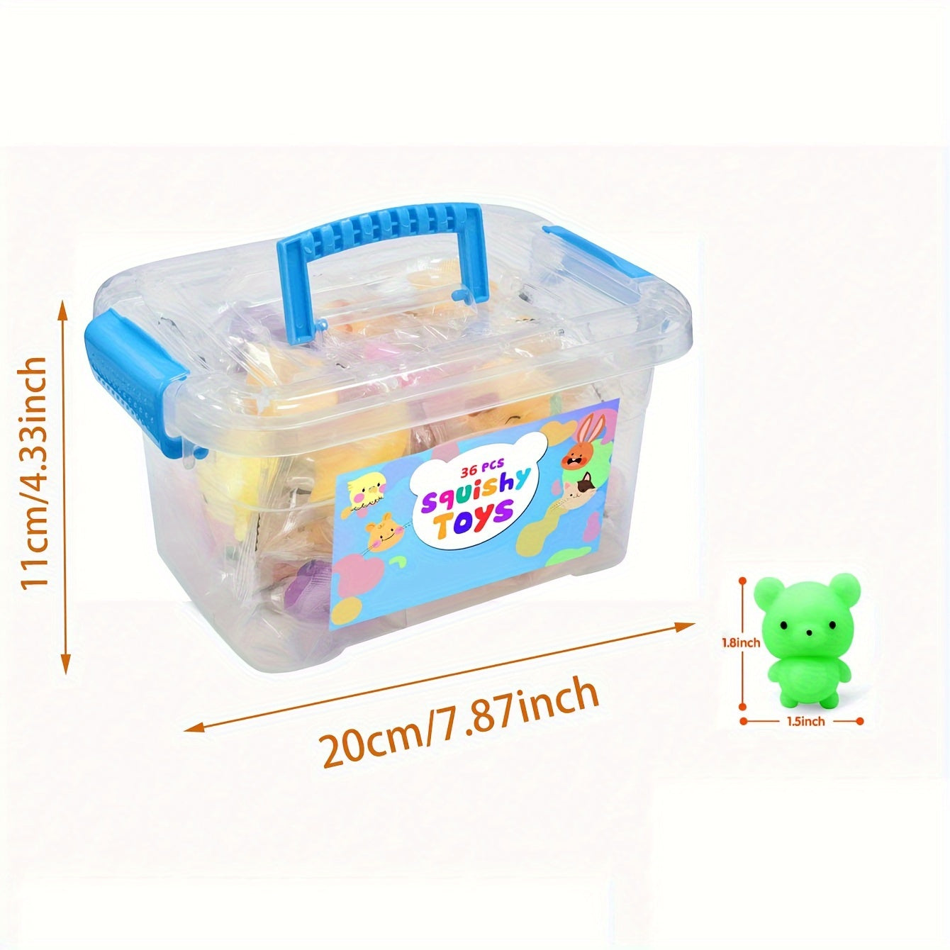 SpeelPlezier - 36pcs Kawaii Squishy Animal Fidget Toys