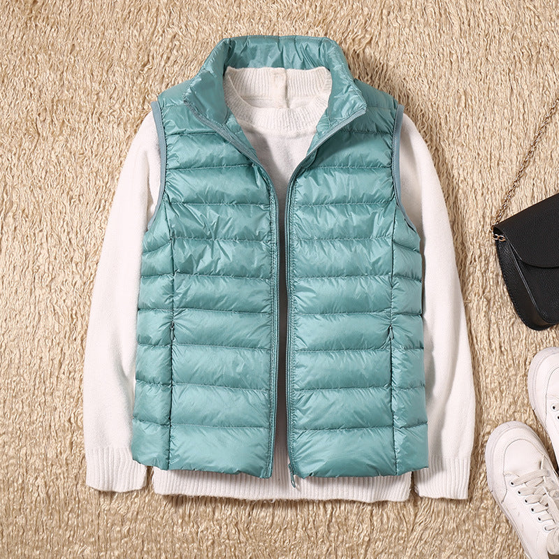 Margarethe – Waterproof Cardigan with White Duck Feathers