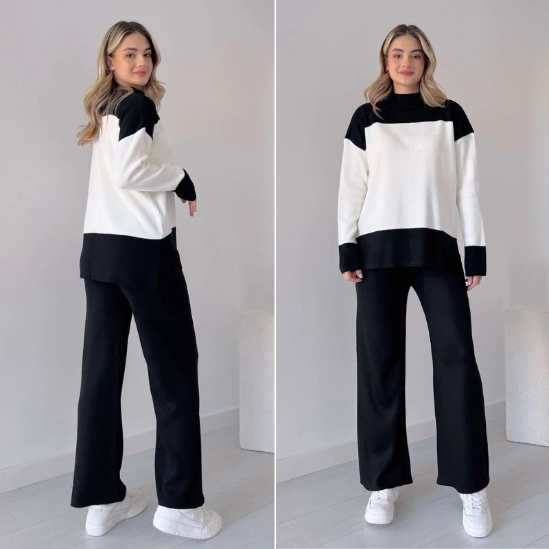 Wenja – 2-delige set bestaande uit een ronde hals top en wijde broek