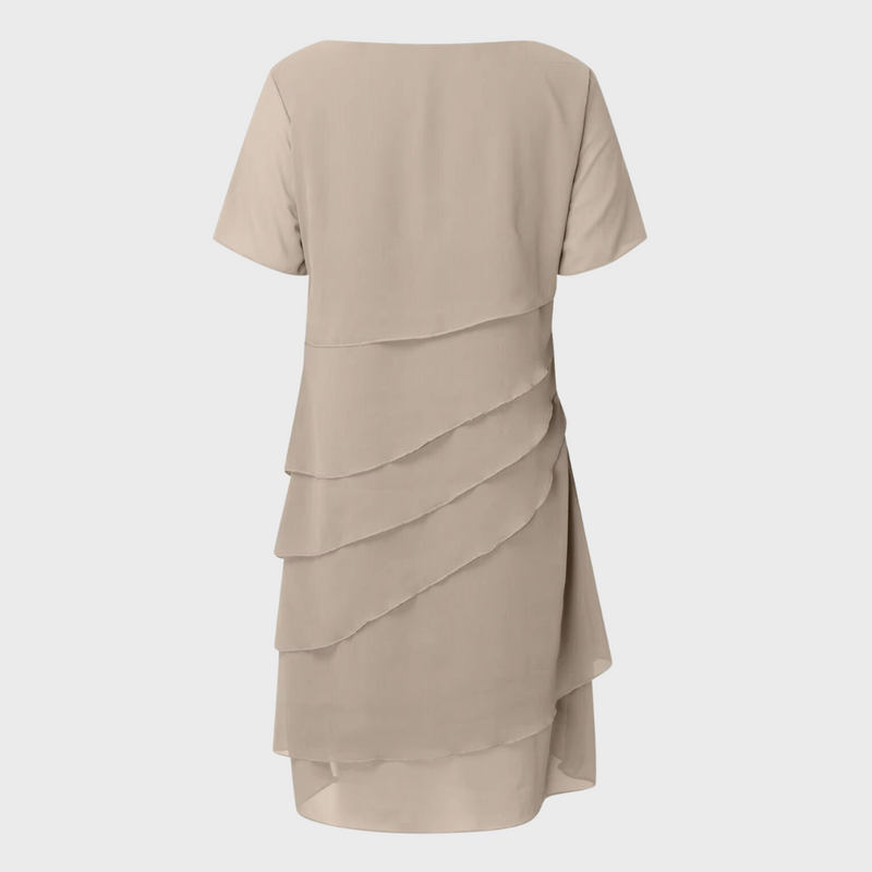 Wenke – Geplooide Chiffon Jurk