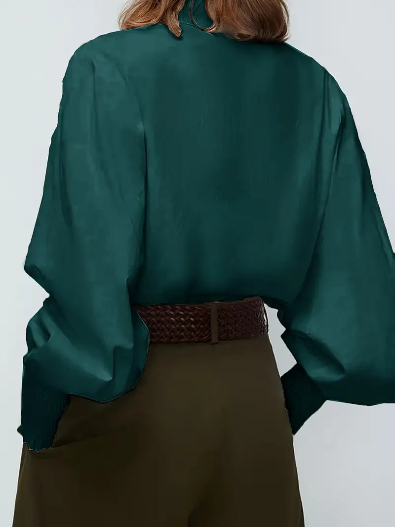 Albina™ - Ruched Blouse with Lantern Sleeves