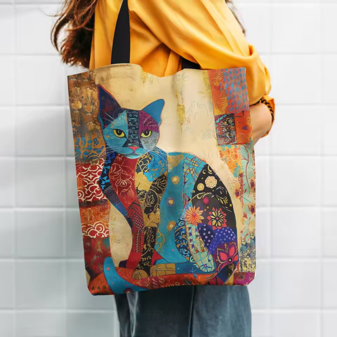 Feline - Tote Bag med stort kapacitet og kattemønster