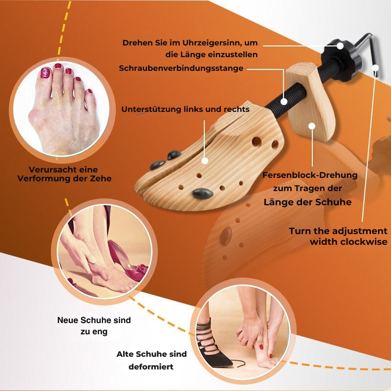 TimberStride – Holzwerkzeuge für breite Schuhe