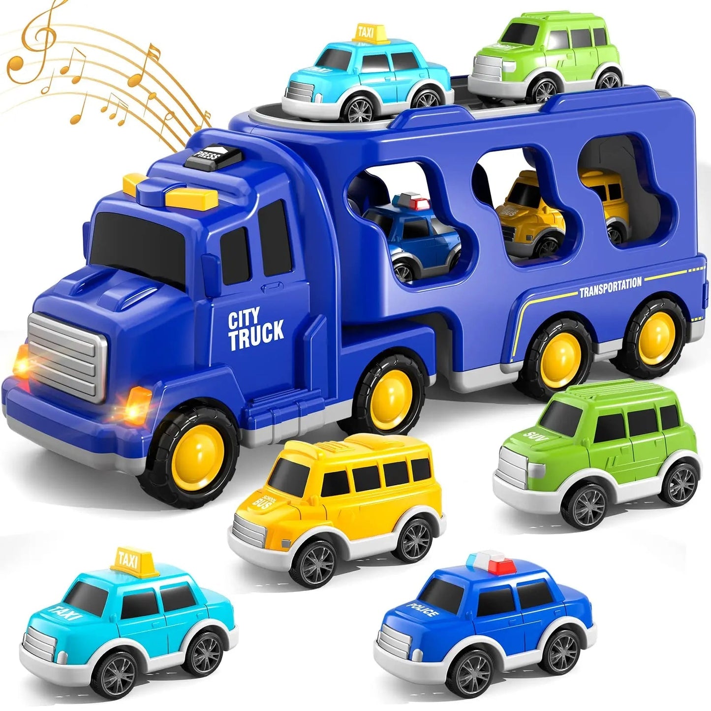 Magic Car City™ - Bil med lys og musik - Godstransport legetøjsbil