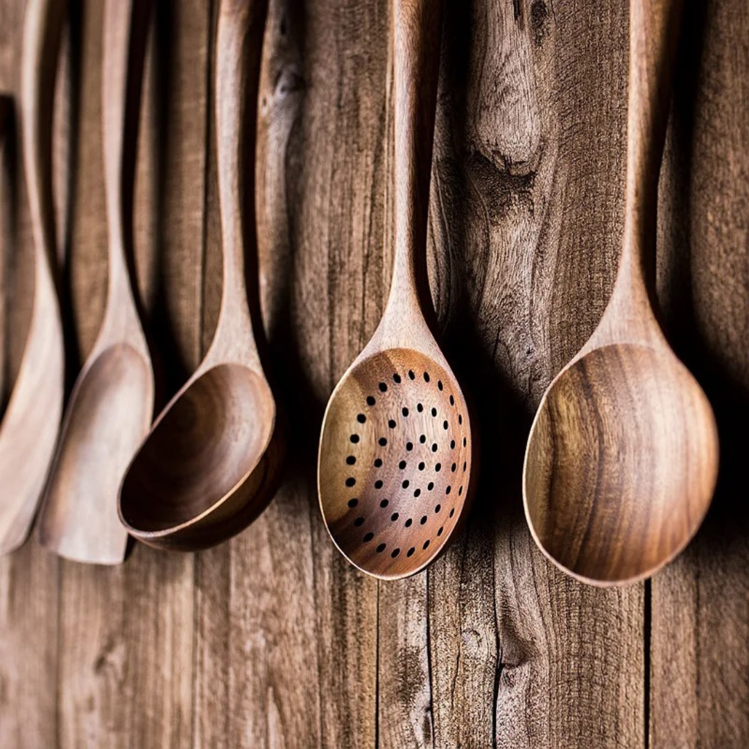WalnutCraft – Walnut Wood Kitchen Utensil Set (5 Pieces)