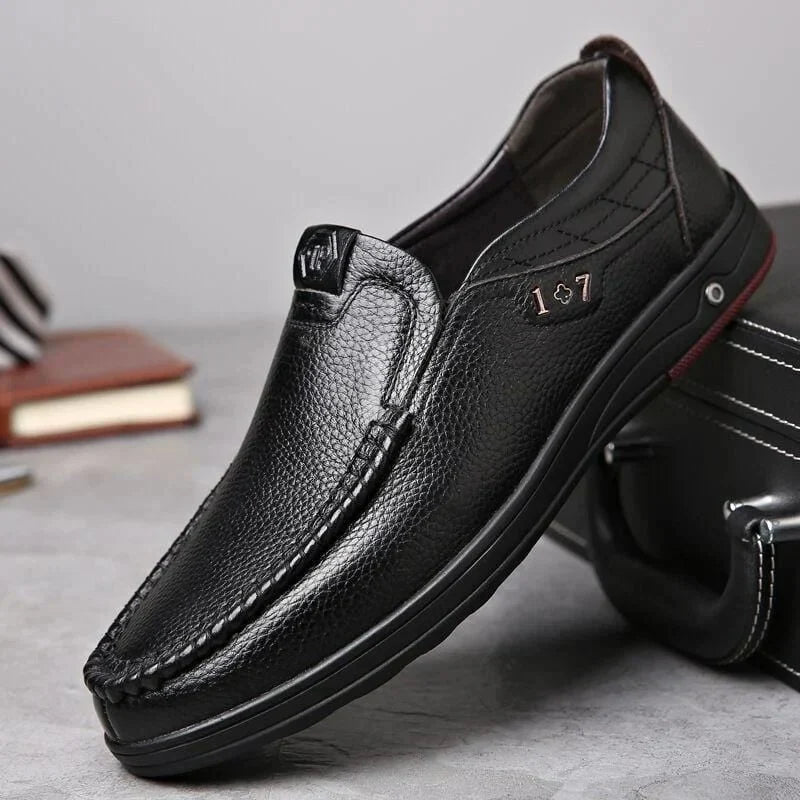 Men's Genuine Leather Slip-On Shoes