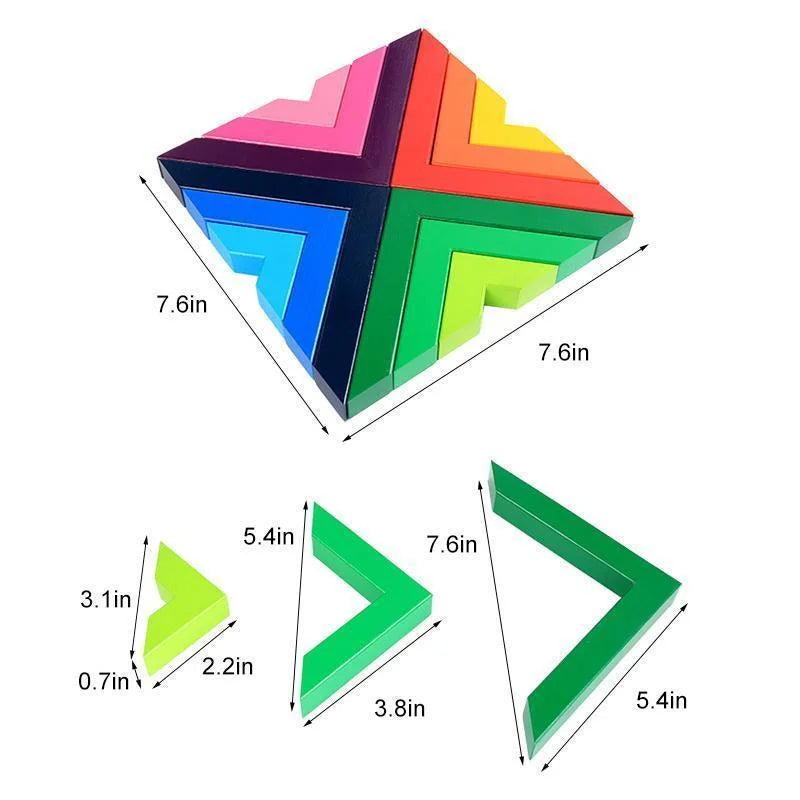 RainbowBlocks - Houten Regenboog Stapelspel voor Kinderen