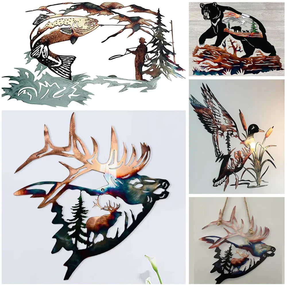 Wilde Tiere Metall Wanddekoration Kunst