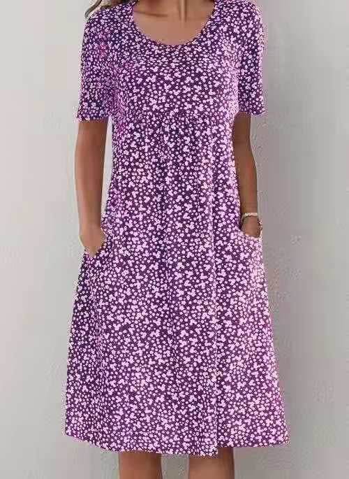 Alisha - Floral Dress with Round Neck