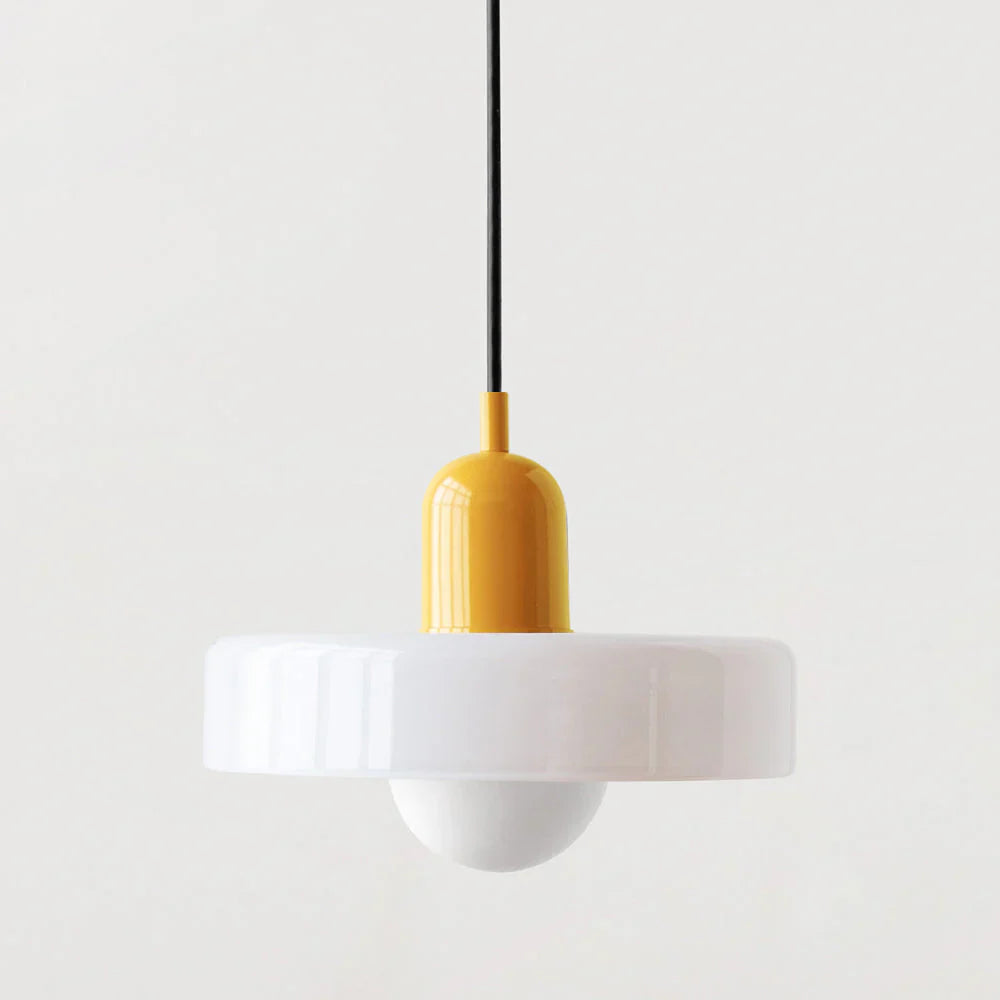 Bauhaus Pendant Light Made of Coloured Glass