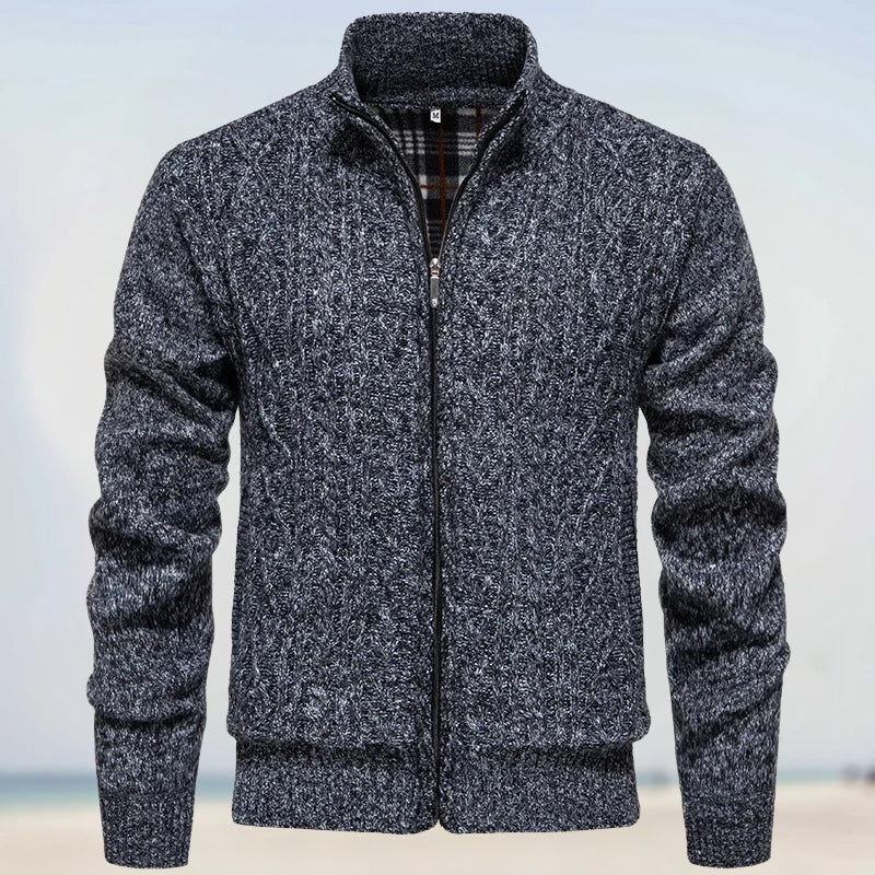Zoltán – Varmer Cashmere Striktrøje med Lynlås