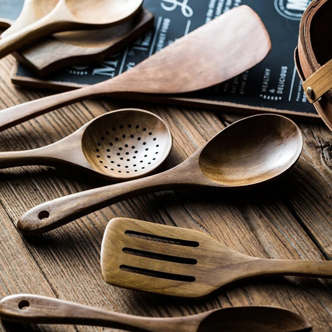 WalnutCraft – Walnut Wood Kitchen Utensil Set (5 Pieces)