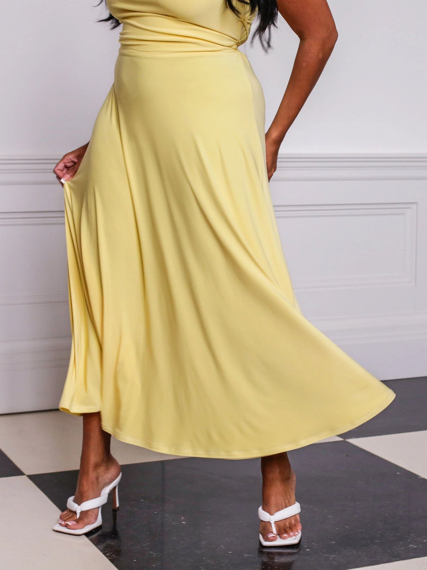 Lulah Draped Maxi Kjole med Integreret BH