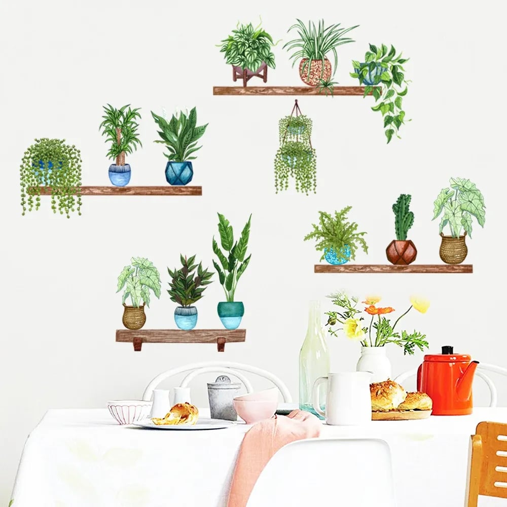 3D Green Plant Wall Stickers