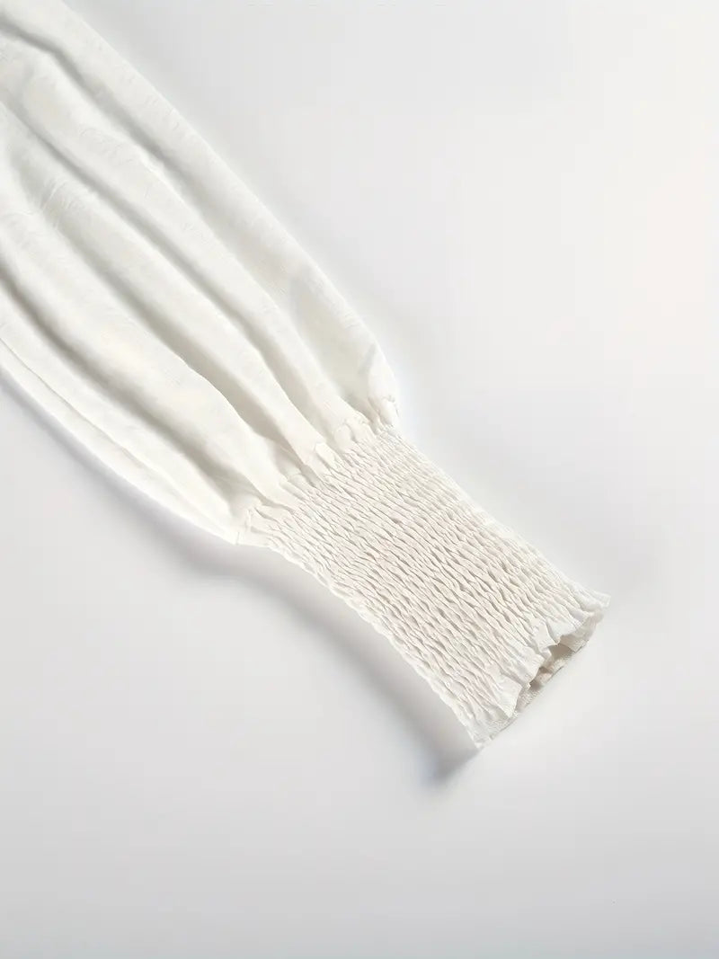 Albina™ - Ruched Blouse with Lantern Sleeves
