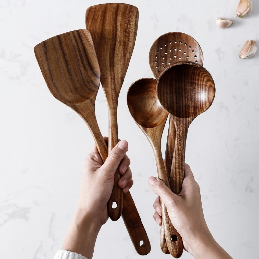 WalnutCraft – Walnut Wood Kitchen Utensil Set (5 Pieces)