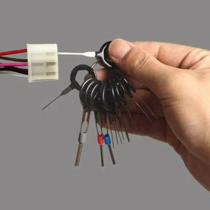 Gereedschapsset voor het verwijderen van connector terminals