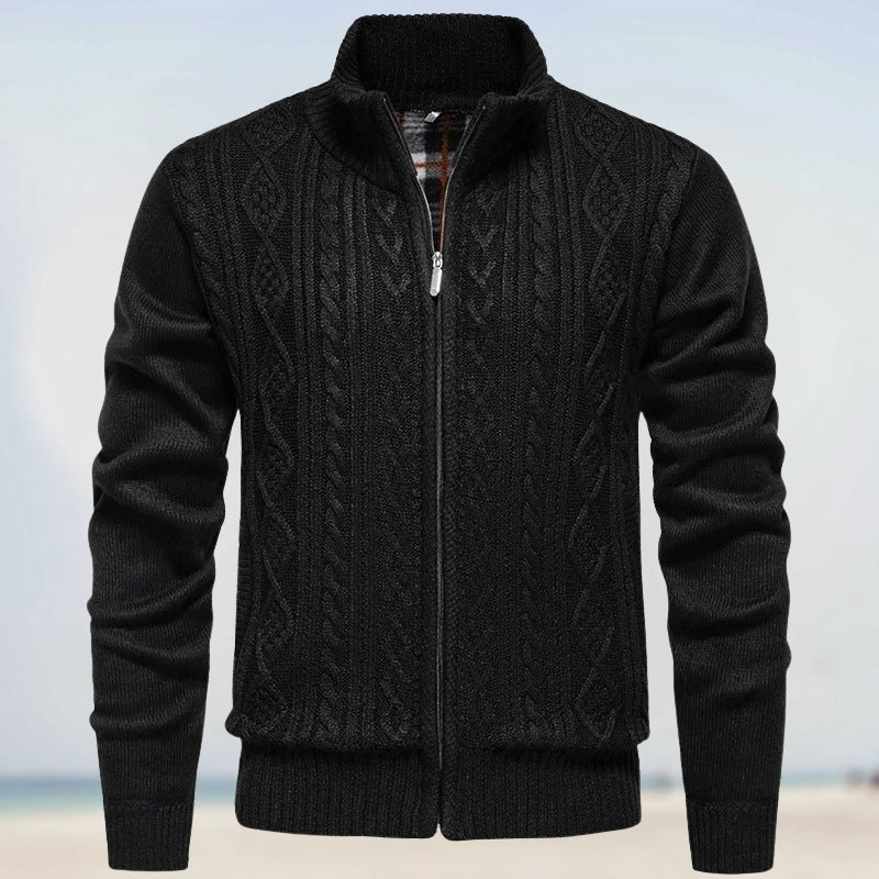 Zoltán – Varmer Cashmere Striktrøje med Lynlås