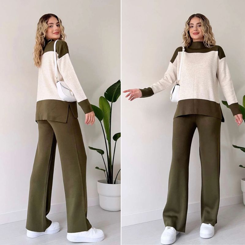 Wenja – 2-delige set bestaande uit een ronde hals top en wijde broek