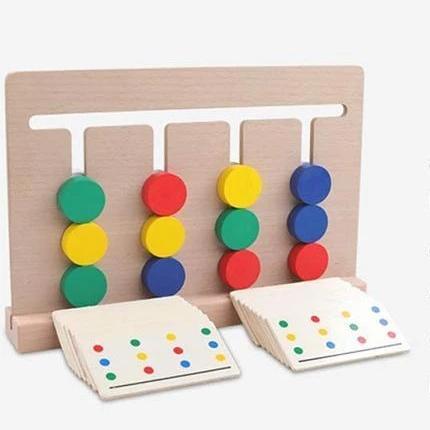 KinderLuxe - Jeu Éducatif en Bois à Quatre Couleurs Style Montessori
