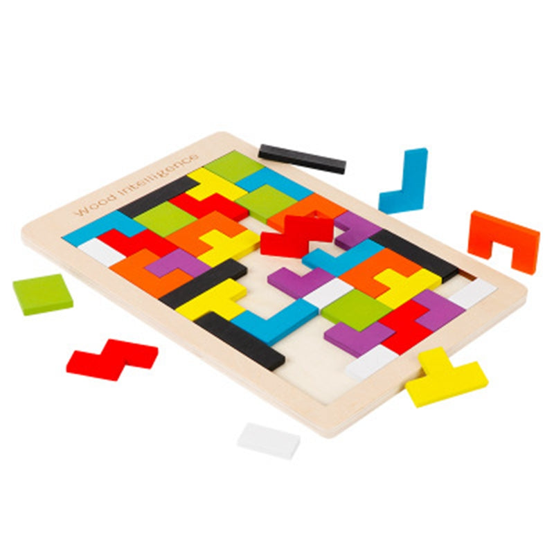 TangramIQ - Wooden 3D Brain Teaser for Children Educational Montessori Toy