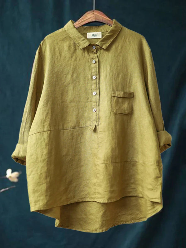 Winona – Long Sleeve Shirt with Front Pocket and Buttons