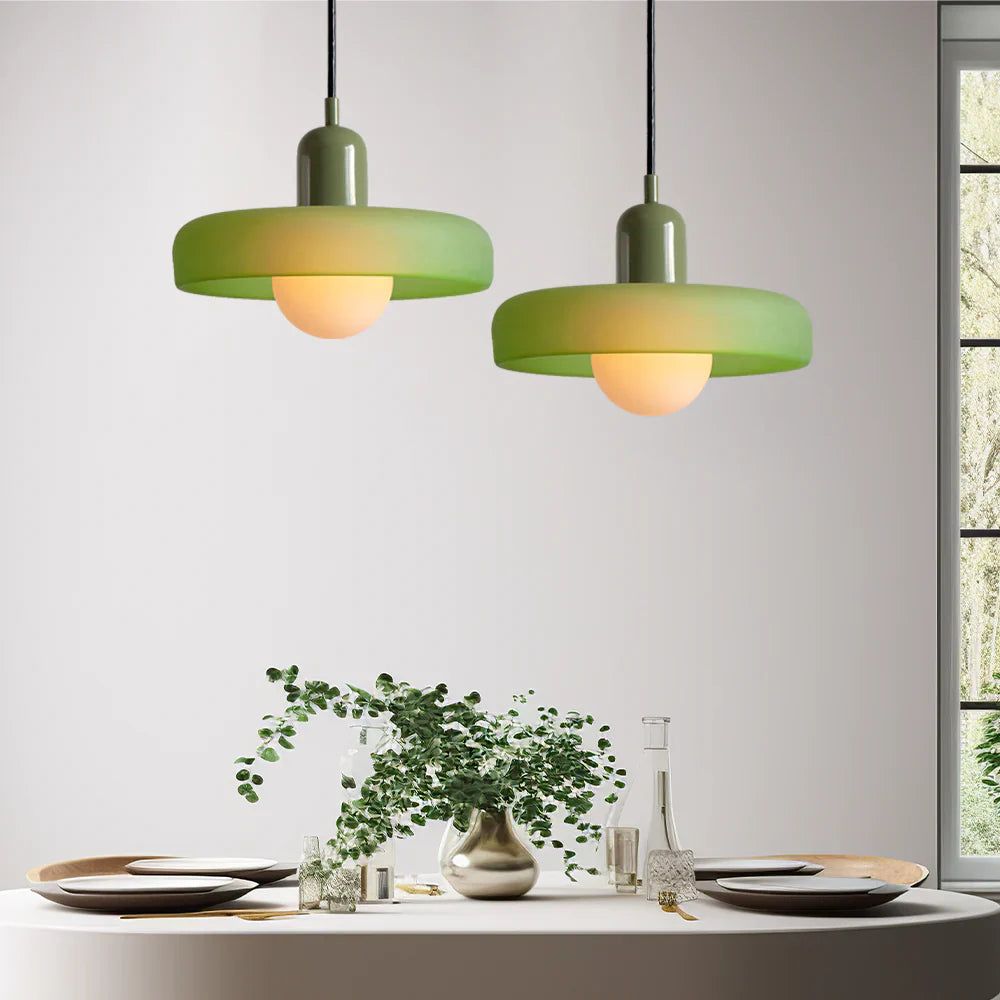 Bauhaus Pendant Light Made of Coloured Glass