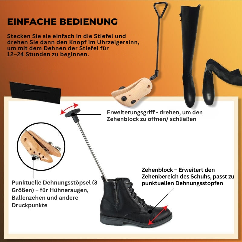 TimberStride – Holzwerkzeuge für breite Schuhe