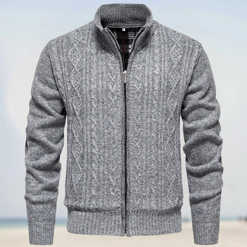 Zoltán – Varmer Cashmere Striktrøje med Lynlås
