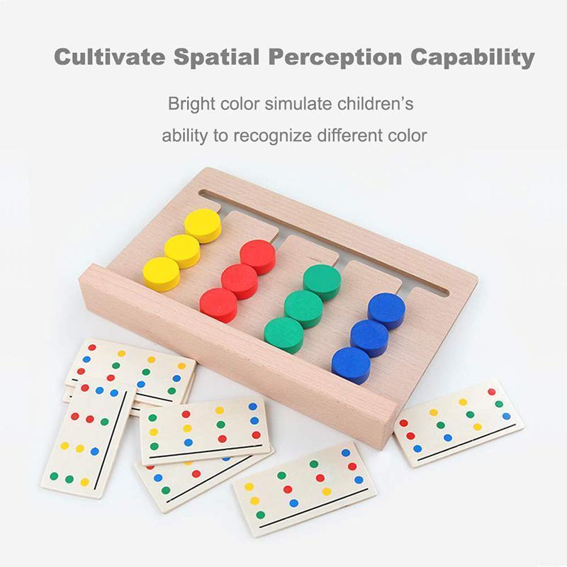 KinderLuxe - Jeu Éducatif en Bois à Quatre Couleurs Style Montessori