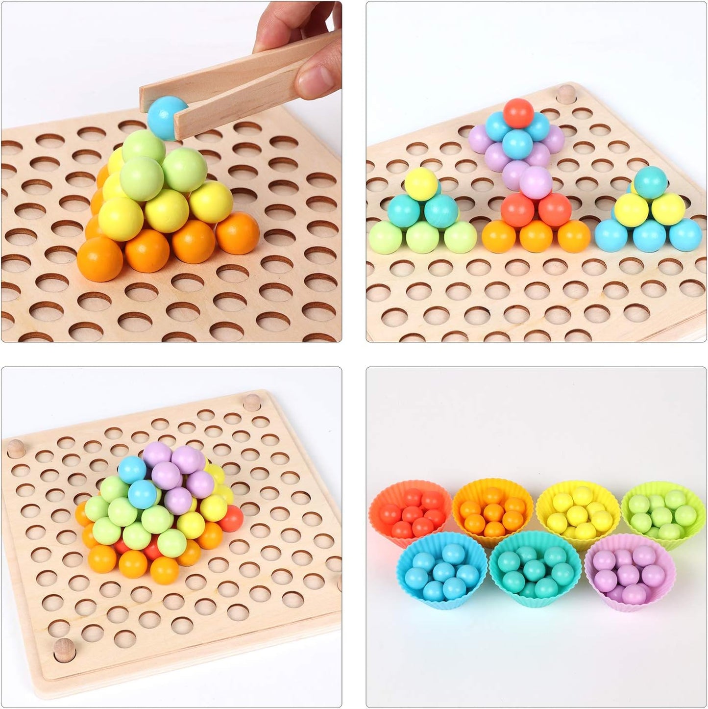 Træ Peg Board Perlespil