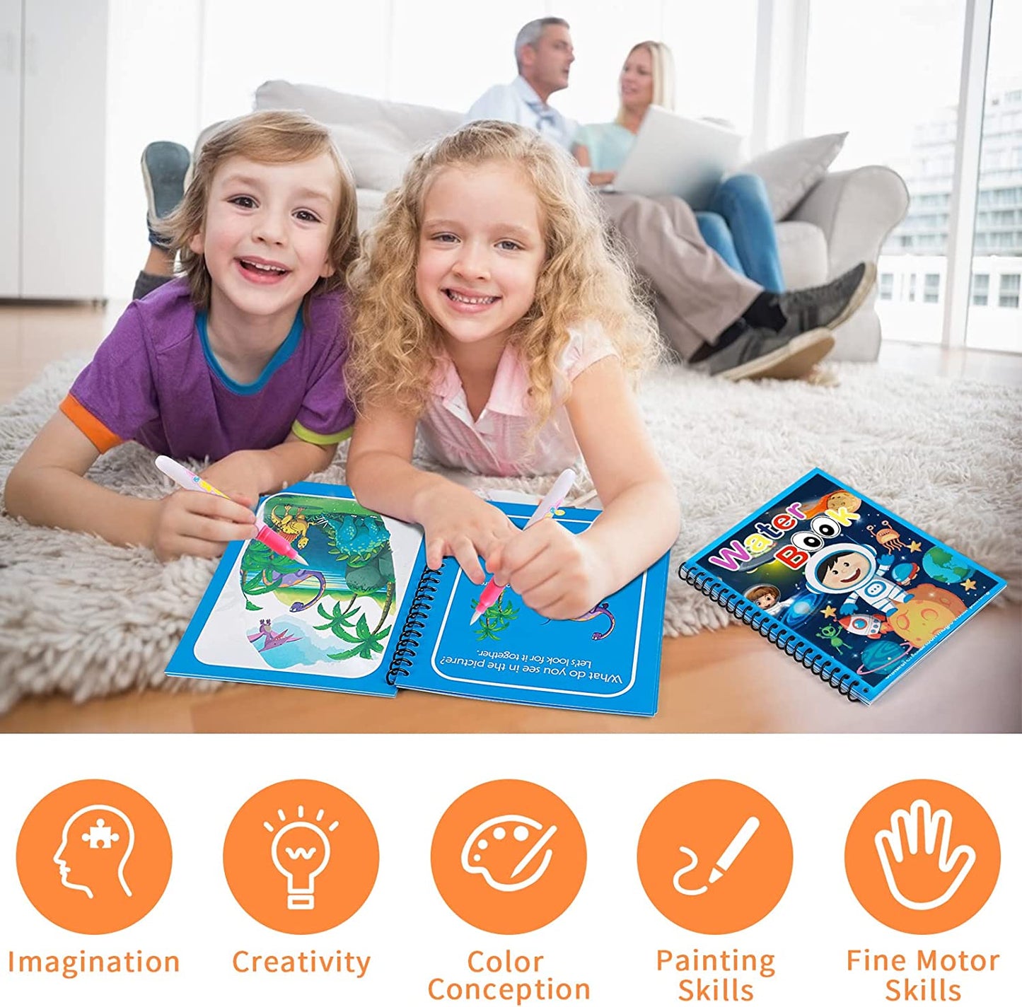 Magic Water Book™ - Colour with water - Colouring book