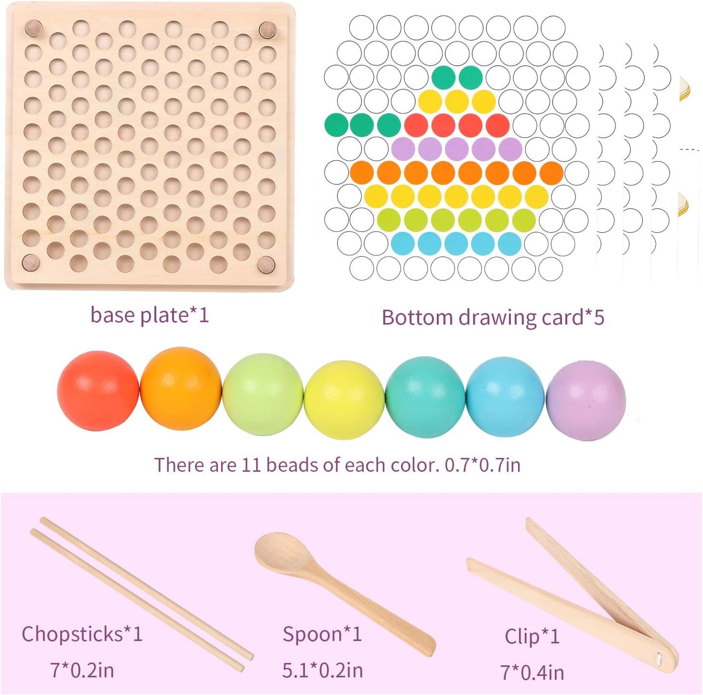 Træ Peg Board Perlespil