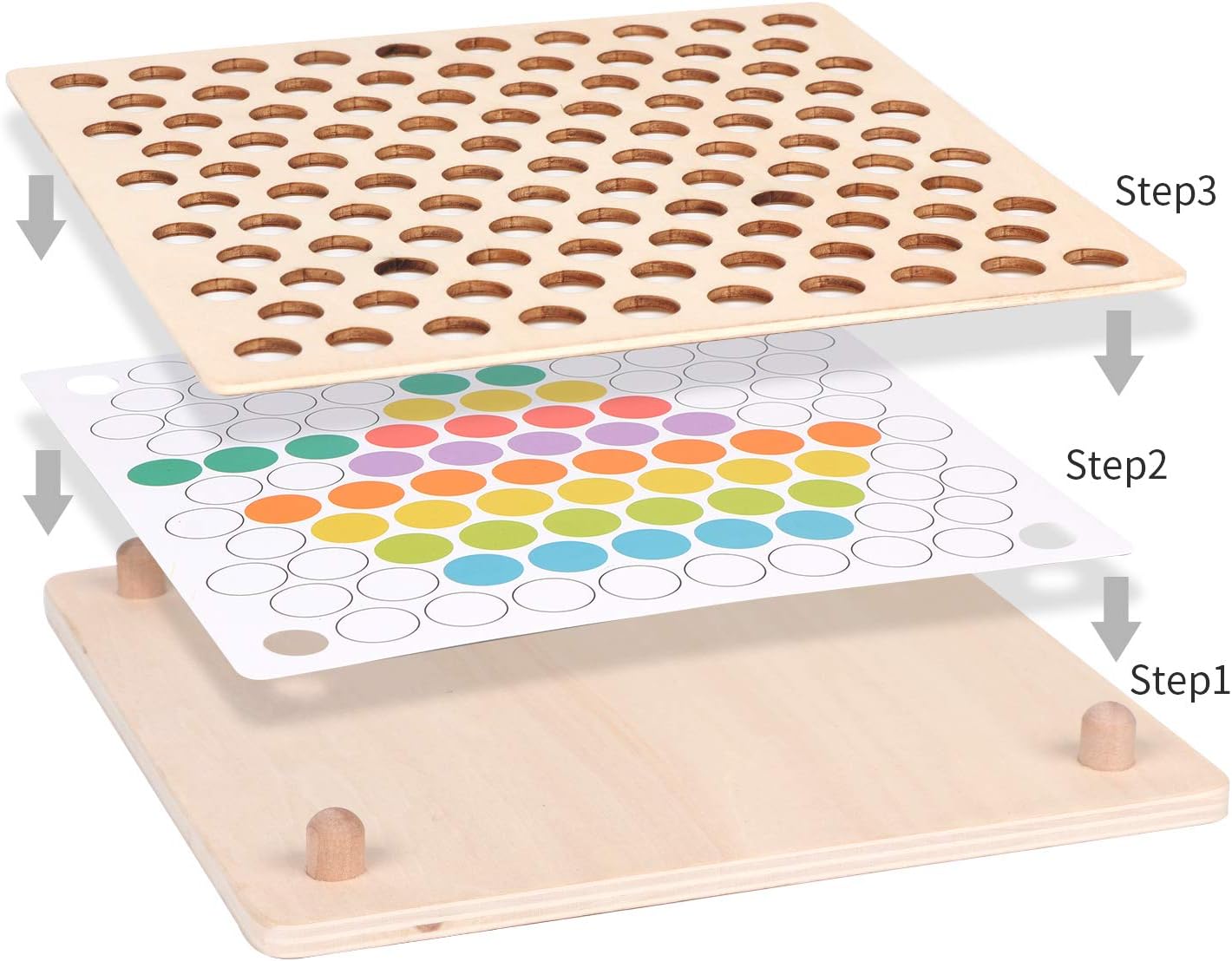 Træ Peg Board Perlespil