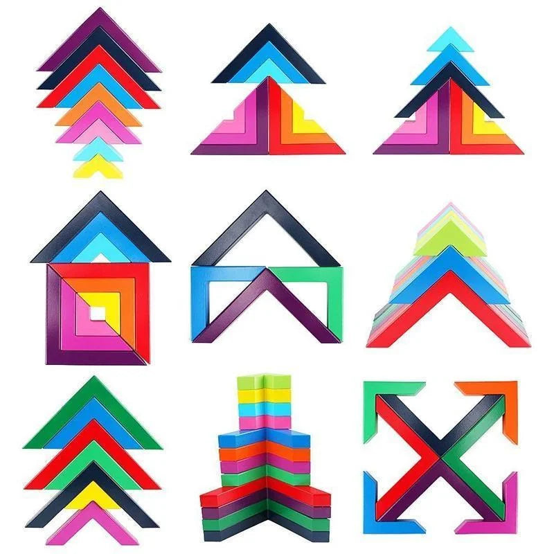 RainbowBlocks - Houten Regenboog Stapelspel voor Kinderen