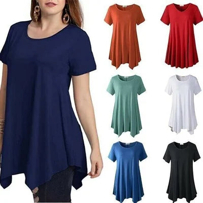 Übergrößen Baumwolle Lockerer Schnitt Kurzarm T-Shirt