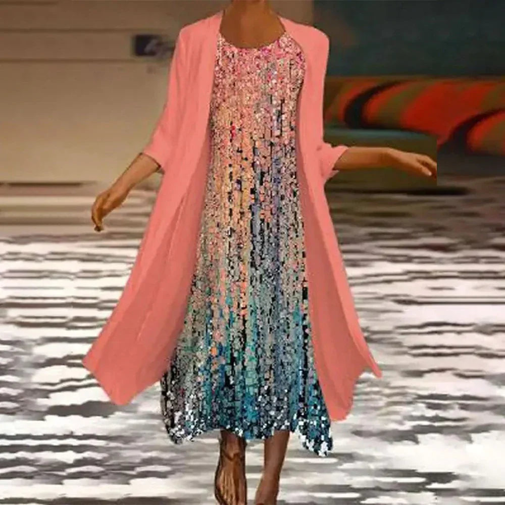 Alwine™ - Popular Midi Dress with Overlay