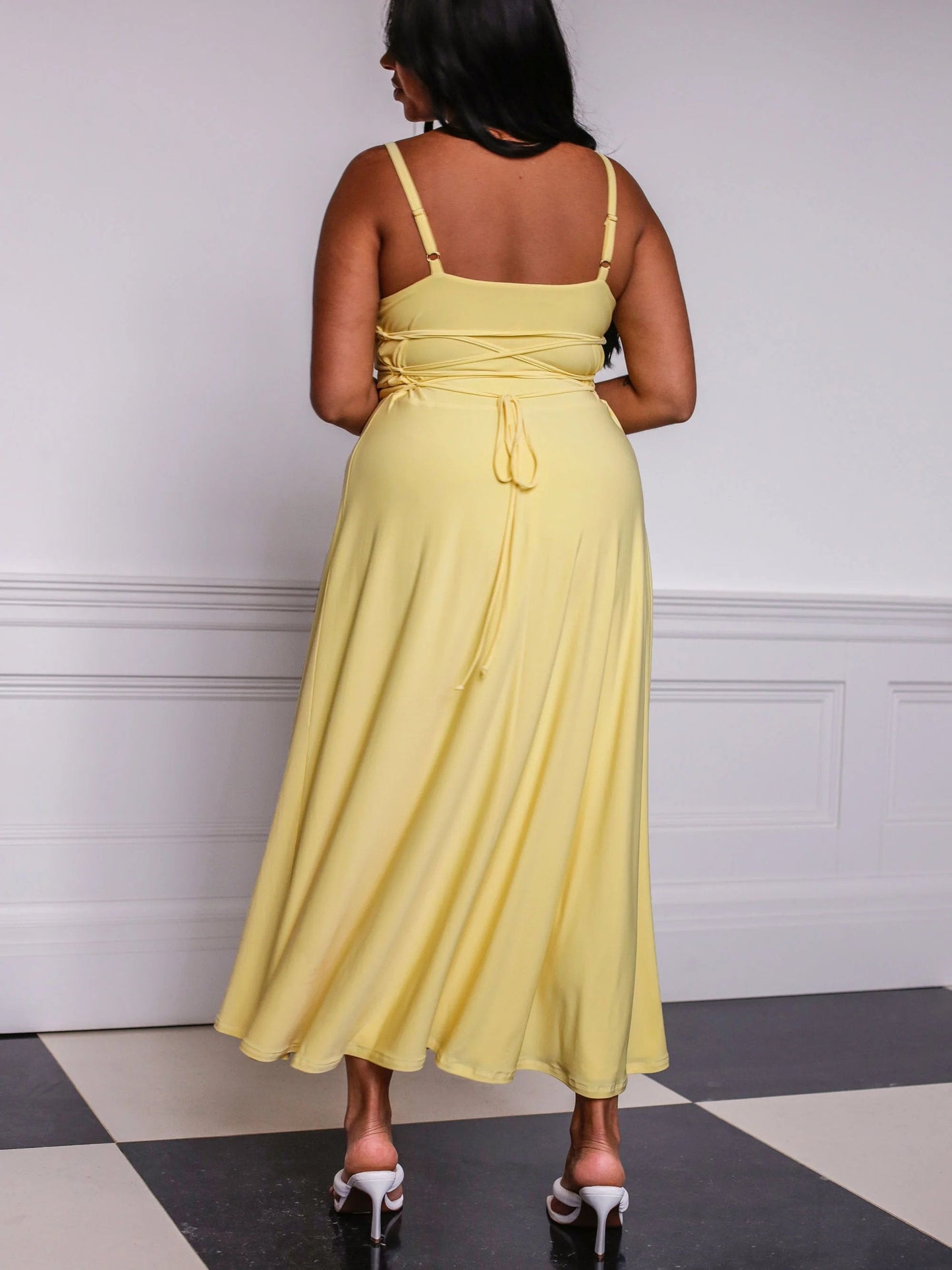 Lulah Draped Maxi Kjole med Integreret BH