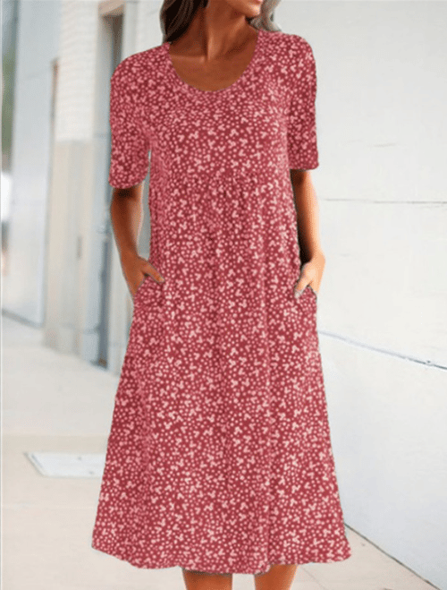 Alisha - Floral Dress with Round Neck