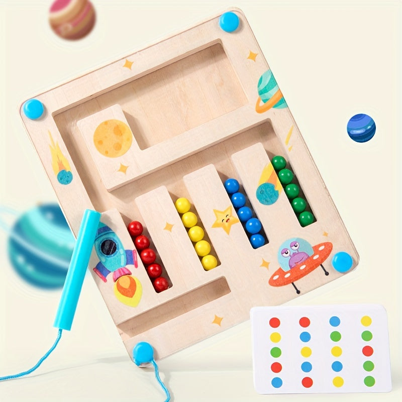 KinderSpeel - Wooden Color Strategy Game with Magnetic Rods